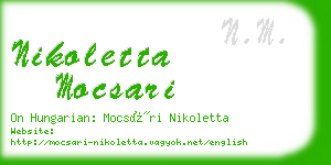 nikoletta mocsari business card